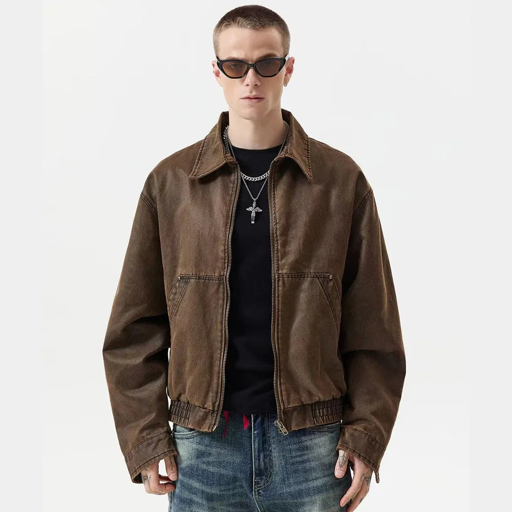 Oil-Waxed Canvas Zip Jacket-streetwear-techwear