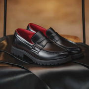 Oxblood Lined Leather Loafers-streetwear-techwear