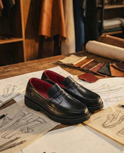 Oxblood Lined Leather Loafers-streetwear-techwear