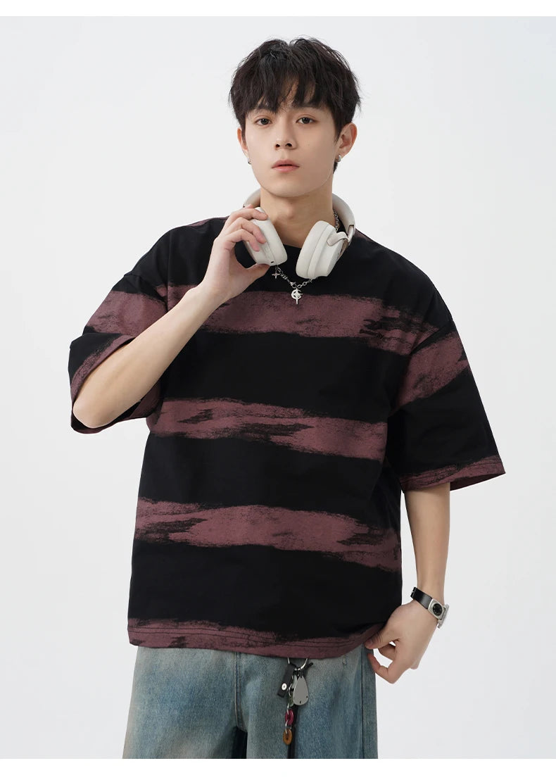Painted Stripe T-Shirt-streetwear-techwear