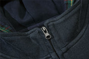 Plaid Hood Zip-up Hoodie-streetwear-techwear