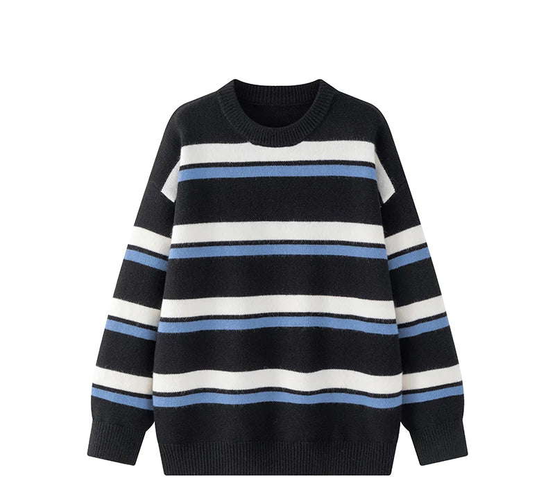 Retro 90's Stripe Sweater-streetwear-techwear