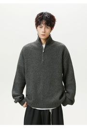 Rib Knit 1/4 Zip-streetwear-techwear