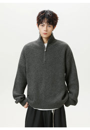 Rib Knit 1/4 Zip-streetwear-techwear