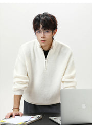 Rib Knit 1/4 Zip-streetwear-techwear