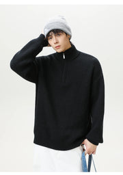 Rib Knit 1/4 Zip-streetwear-techwear