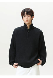 Rib Knit 1/4 Zip-streetwear-techwear