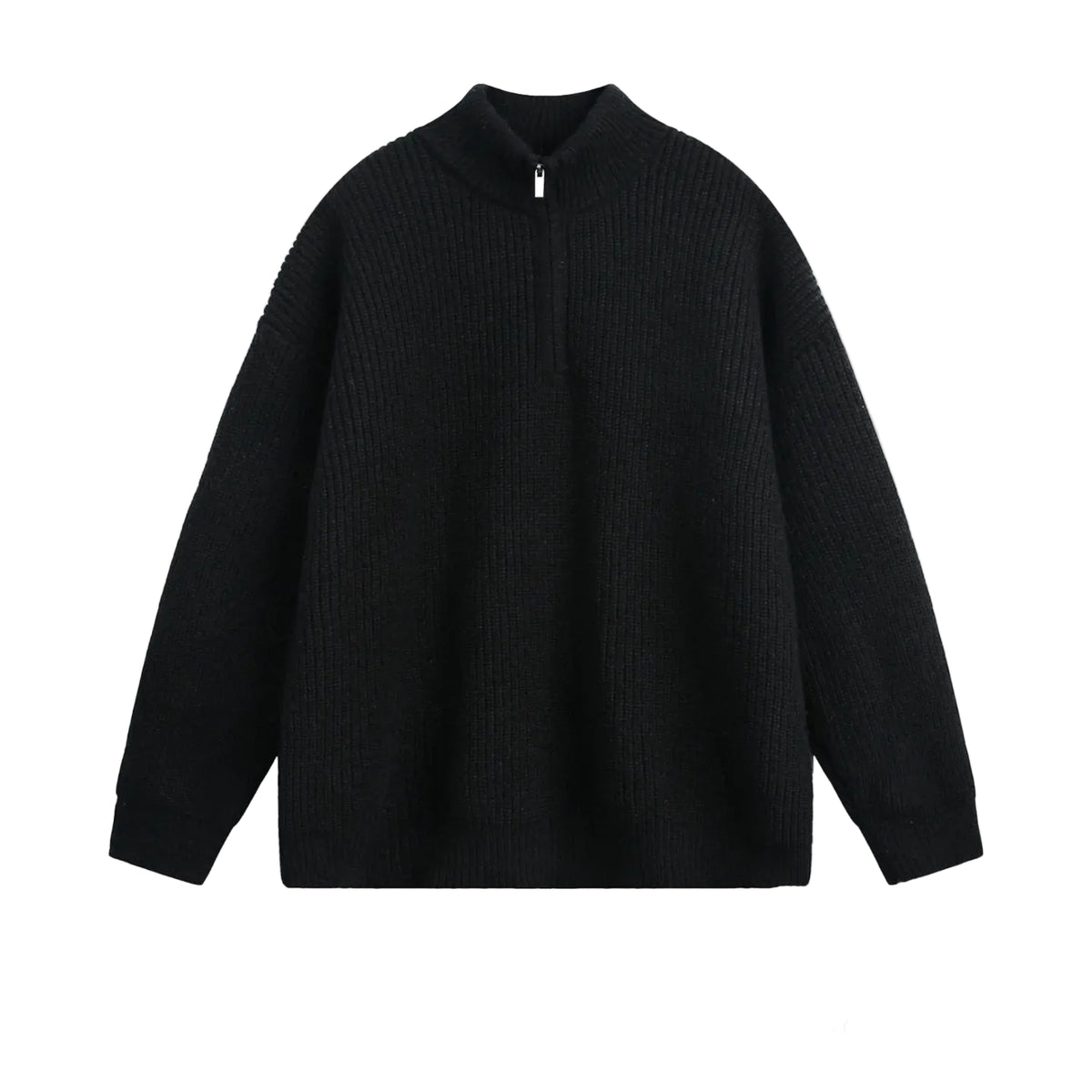 Rib Knit 1/4 Zip-streetwear-techwear