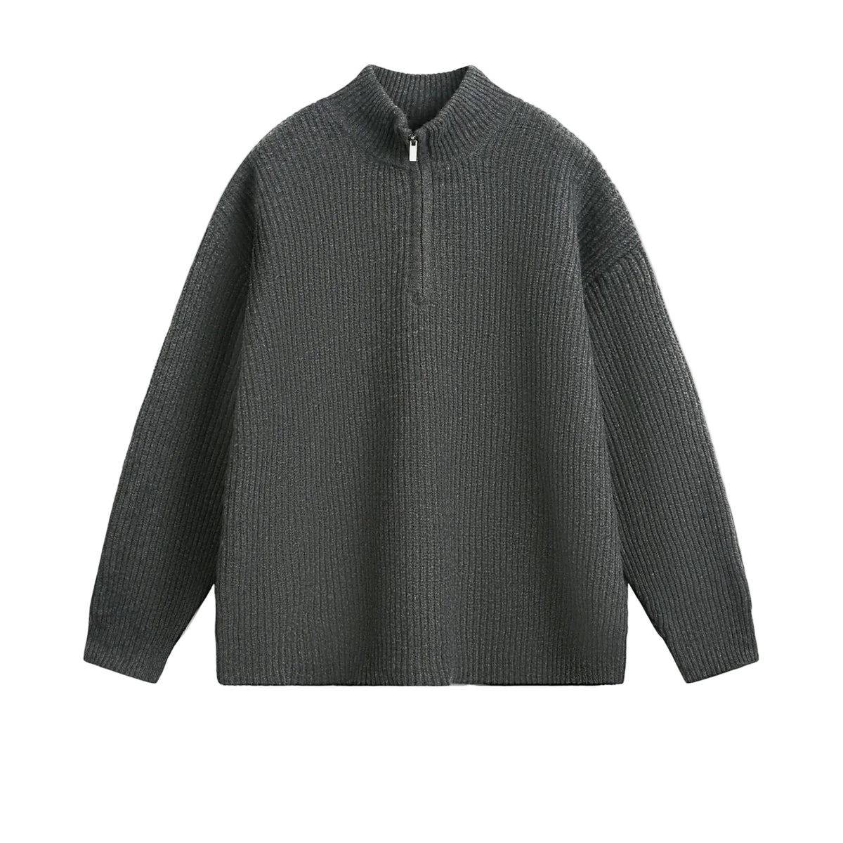 Rib Knit 1/4 Zip-streetwear-techwear