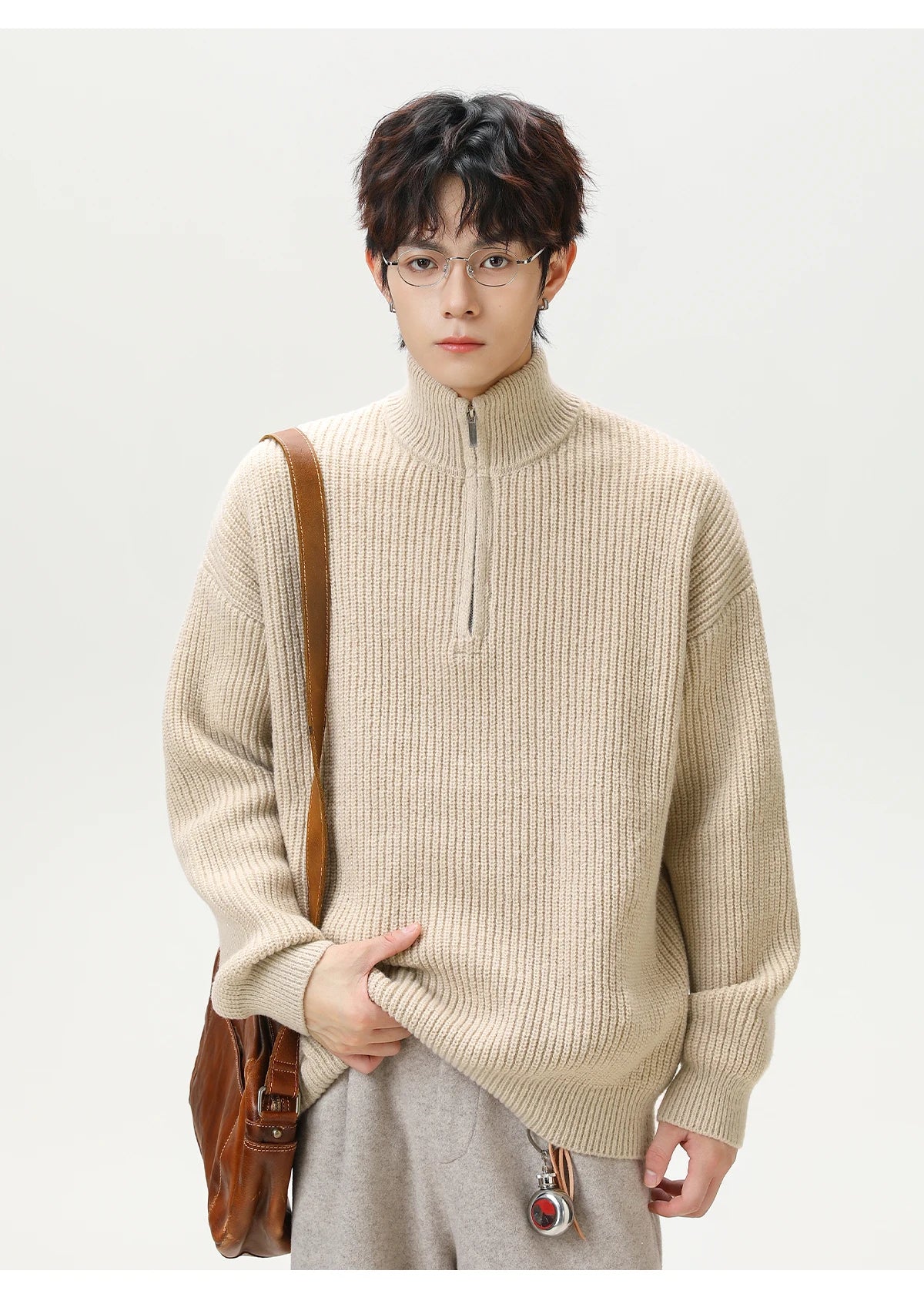 Rib Knit 1/4 Zip-streetwear-techwear