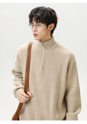 Rib Knit 1/4 Zip-streetwear-techwear