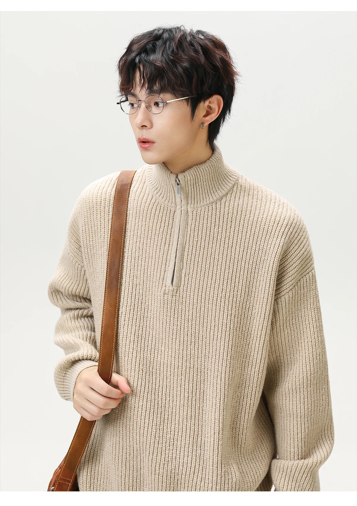 Rib Knit 1/4 Zip-streetwear-techwear