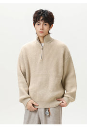 Rib Knit 1/4 Zip-streetwear-techwear
