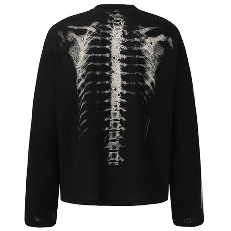 Skeleton X-Ray Graphic Long Sleeve-streetwear-techwear