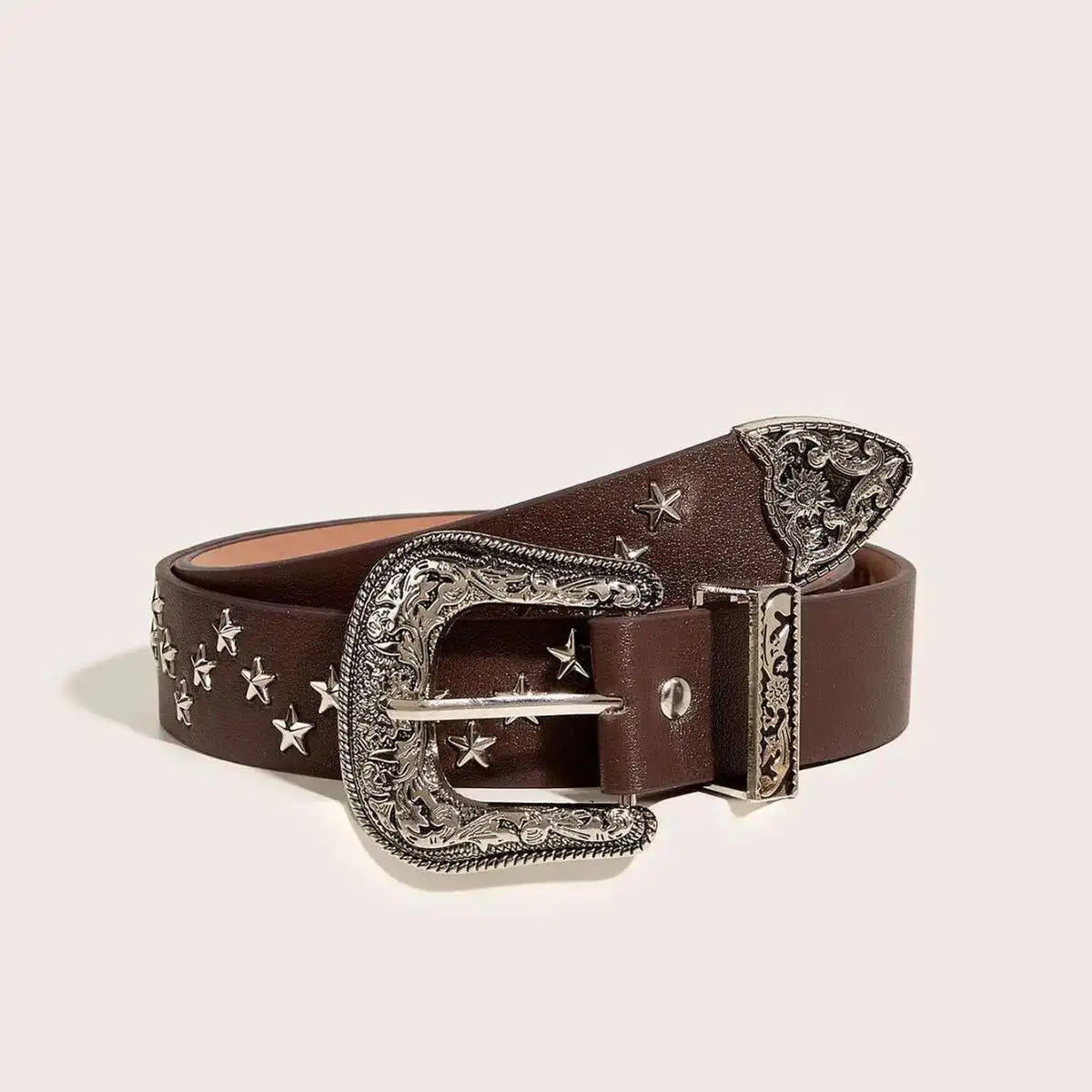 Star-studded Western Belt-streetwear-techwear