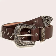 Star-studded Western Belt-streetwear-techwear