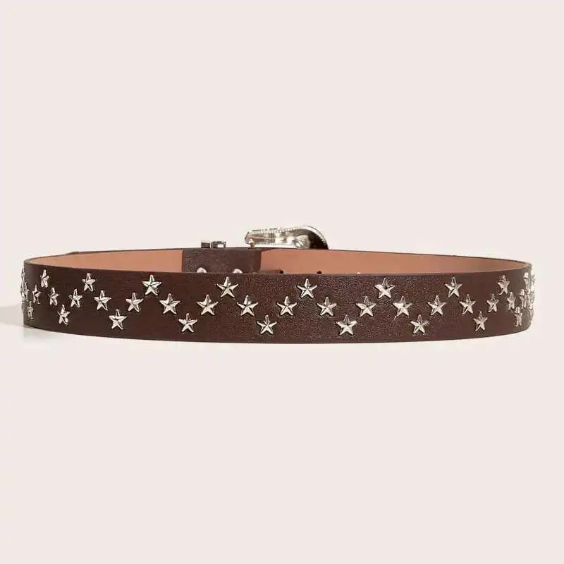 Star-studded Western Belt-streetwear-techwear
