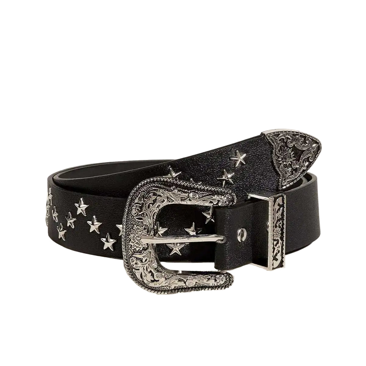Star-studded Western Belt-streetwear-techwear