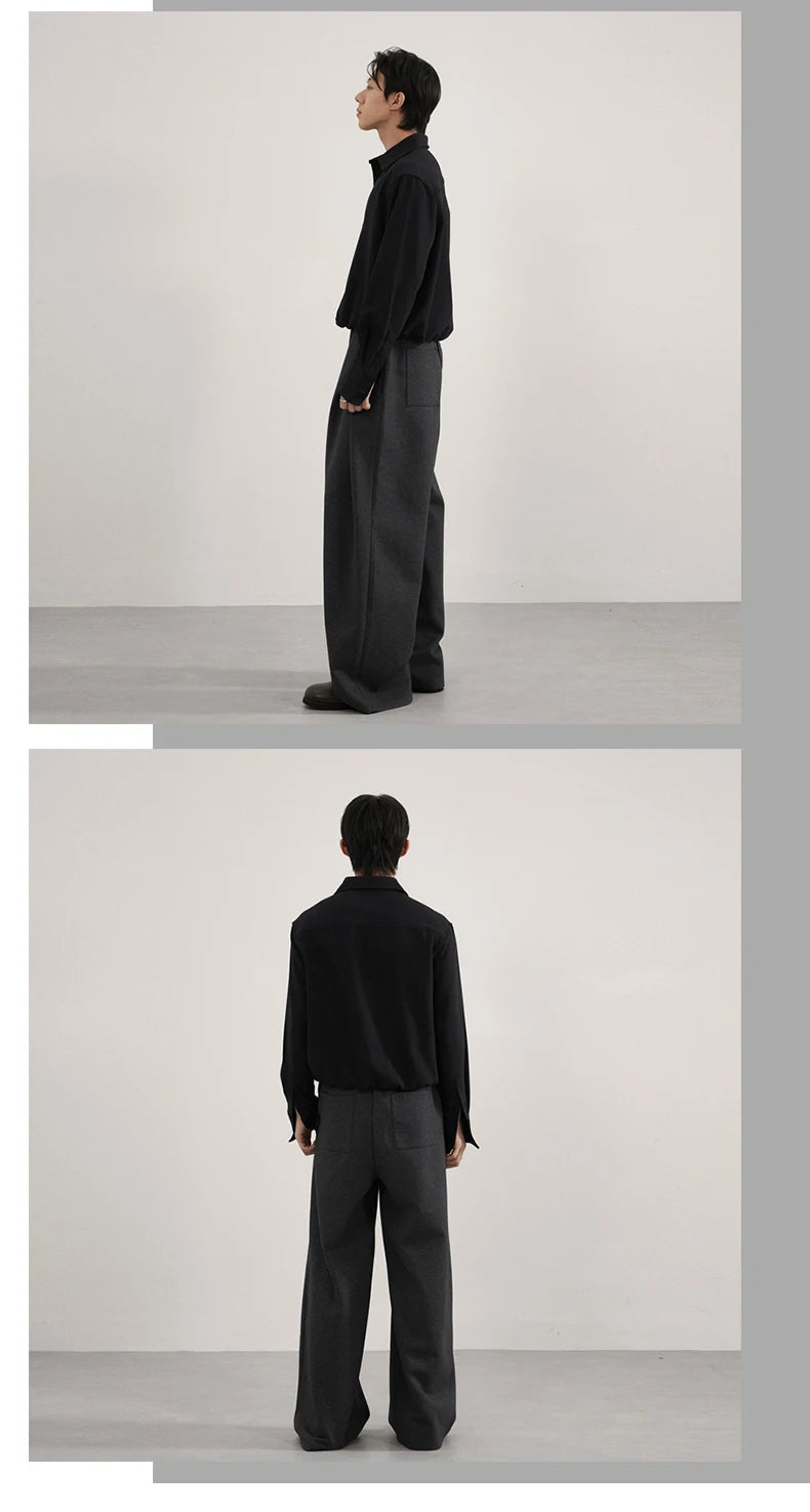 Volume Pleat Wide Leg Jersey Pants-streetwear-techwear