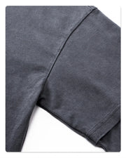 Washed Mock Double Layer Long Sleeve T-Shirt-streetwear-techwear