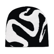 Wavy Y2K Graphic Toque Beanie-streetwear-techwear
