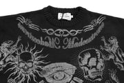 MADE EXTREME Tattoo Print Oversized Sweater-streetwear-techwear