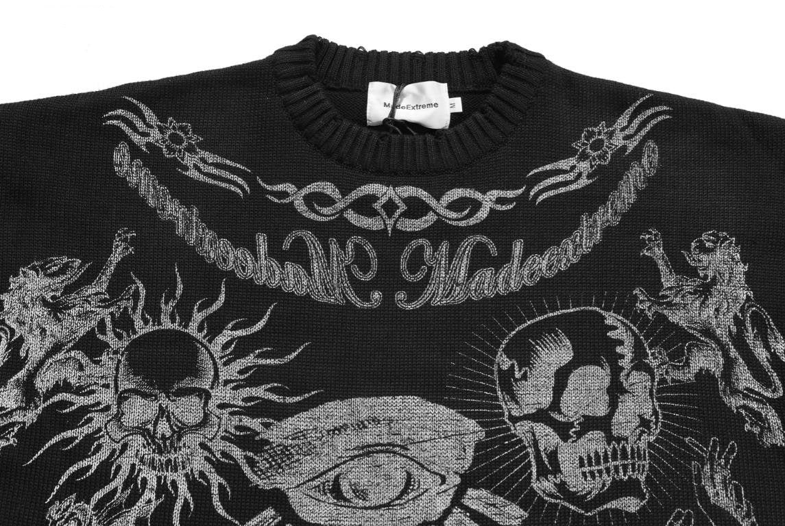 MADE EXTREME Tattoo Print Oversized Sweater-streetwear-techwear