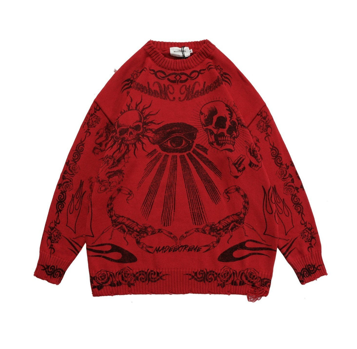 MADE EXTREME Tattoo Print Oversized Sweater-streetwear-techwear