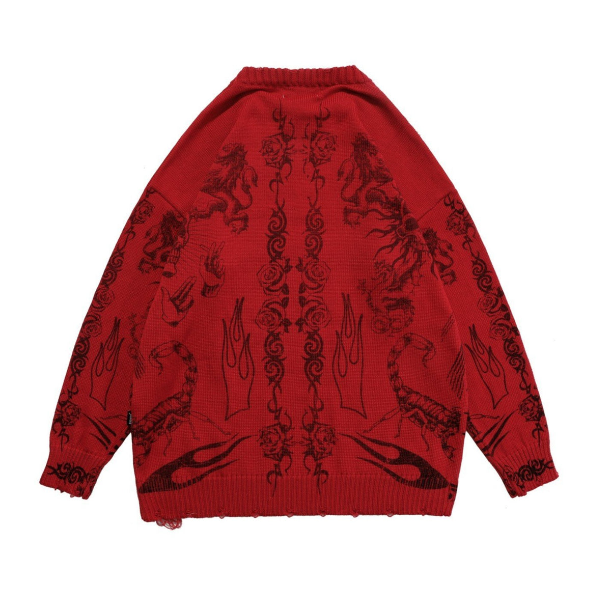MADE EXTREME Tattoo Print Oversized Sweater-streetwear-techwear