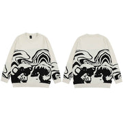 Skeleton Kiss Graphic Sweater-streetwear-techwear